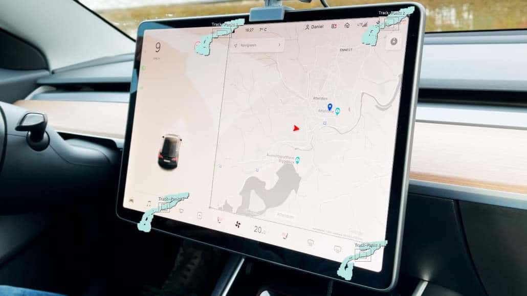 360GradAnsicht mit Bird’s Eye View im Tesla Model 3 Neulich an der Ladesäule